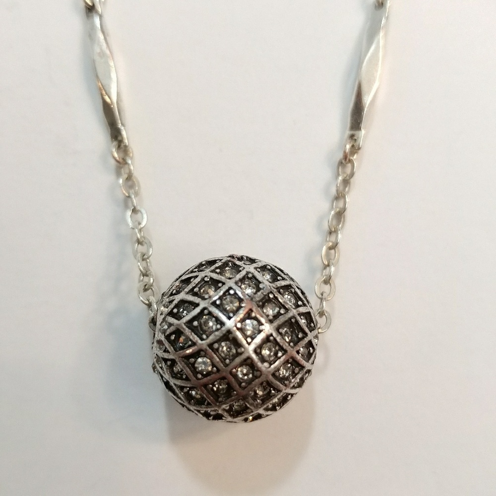 SOLD ~ Fossil Sparkly Ball Necklace & Earrings - Picture 4 of 6